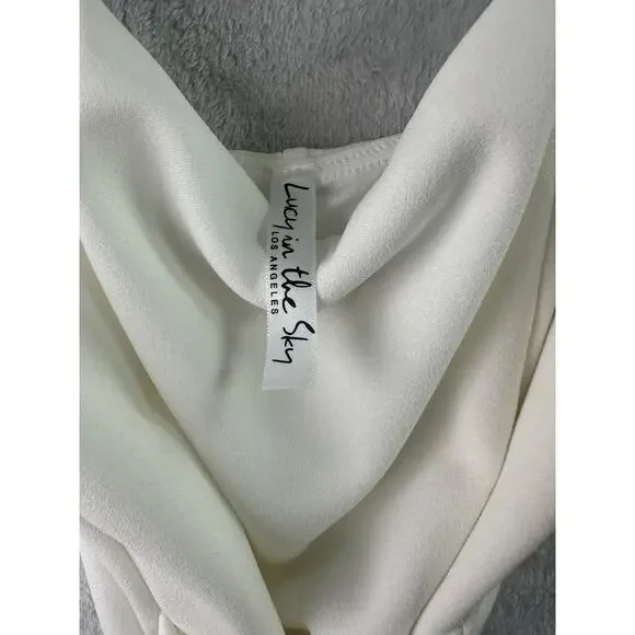 Lucy in the Sky Capri Ruffle Tie Dress • White • XS - Picture 6 of 7